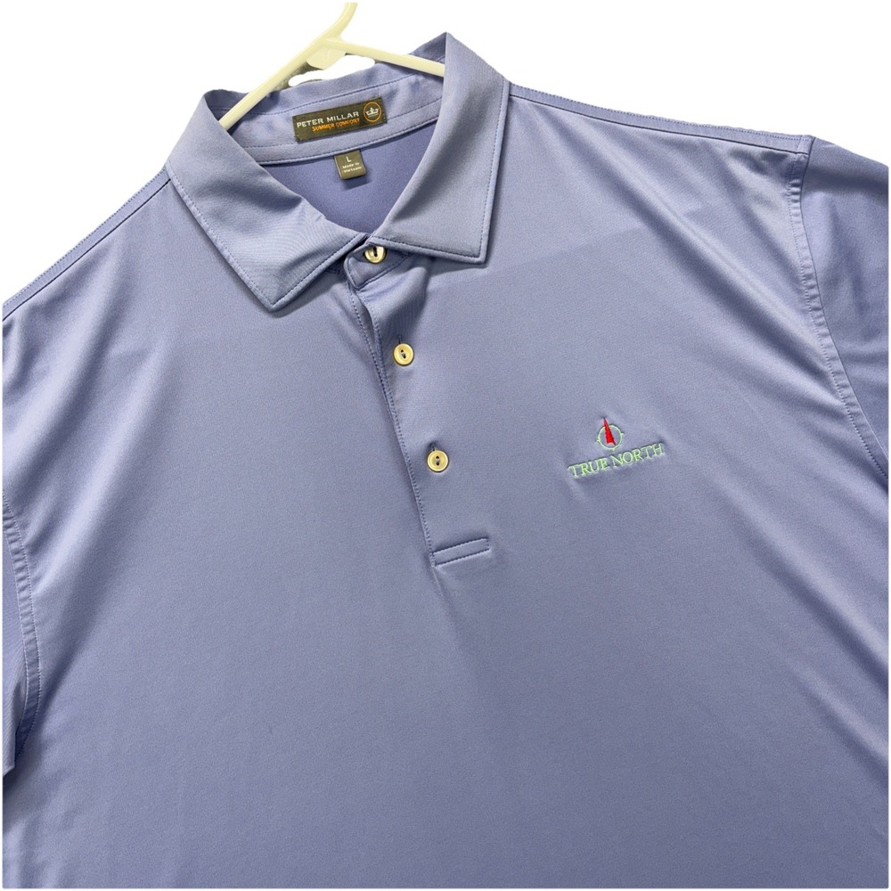 Peter‎ Millar summer comfort shirt mens L purple true North Harbor Springs Golf
